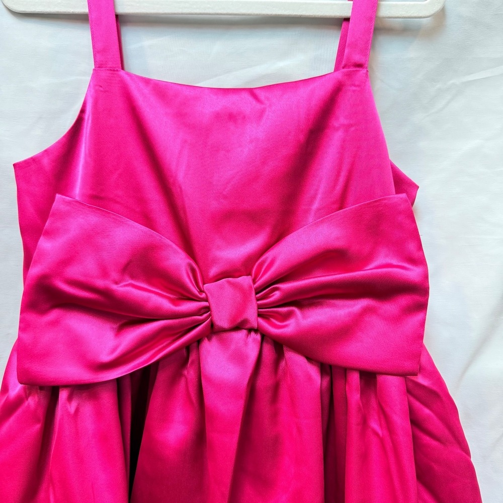 NWT The Children's Place Girls‎ Oversized Bow Satin Party Dress, Pink Size 12